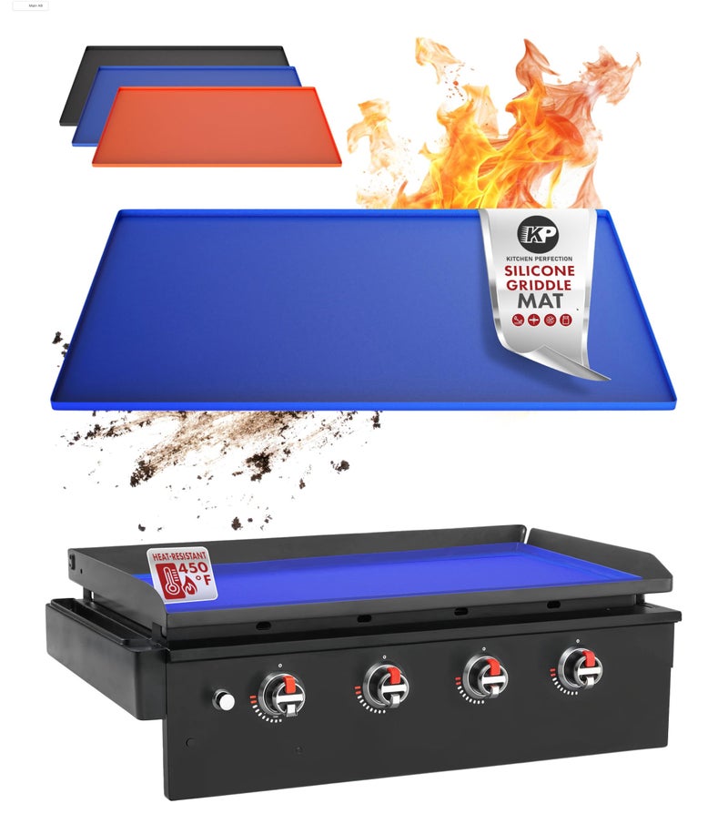 KITCHEN PERFECTION 36 Silicone Griddle Mat, 36 Inch Blackstone Griddle Cover - A Must Have Blackstone Griddle Accessories, Full Year Griddle Protection from Rust & Dirt - Heavy Duty & Food Grade - Image 1